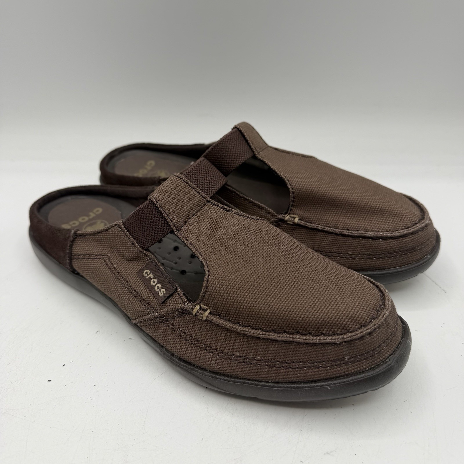 Crocs Walu Mules Womens Sz 7 Chocolate Brown Slip On Comfort Shoes Clogs Nwt